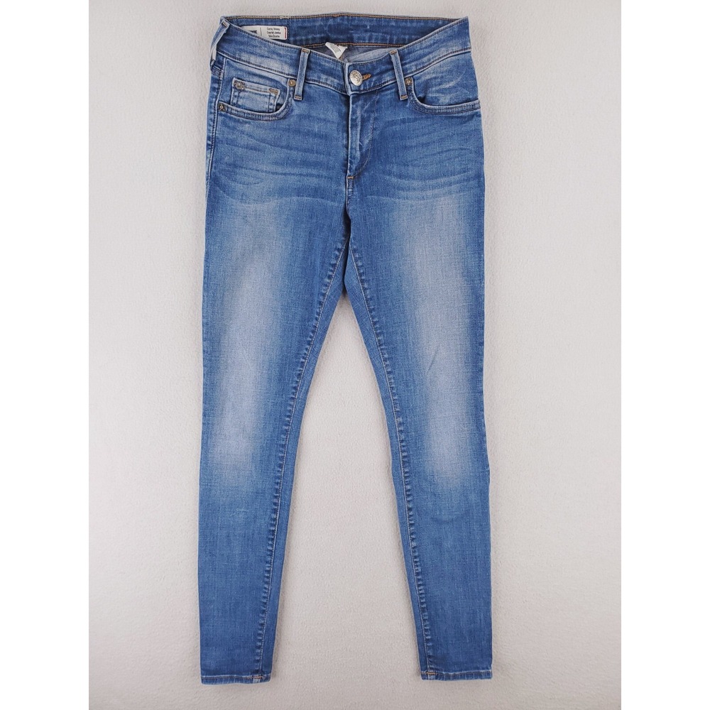 True Religion Jean Womens 26 Jennie Curvy Skinny Stretch Light Wash Low Rise Y2K